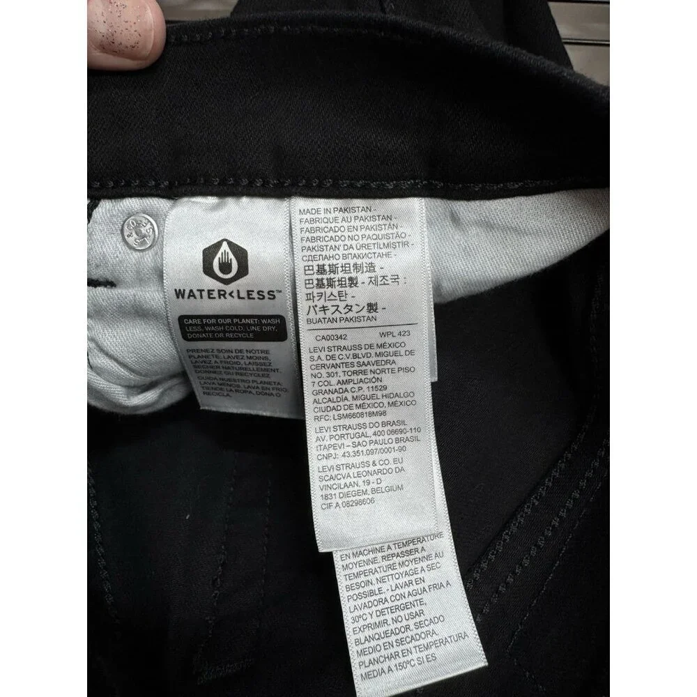 Levis 505 Jeans Men’s 32x30 Black Regular Straight Leg Denim Stretch Cotton